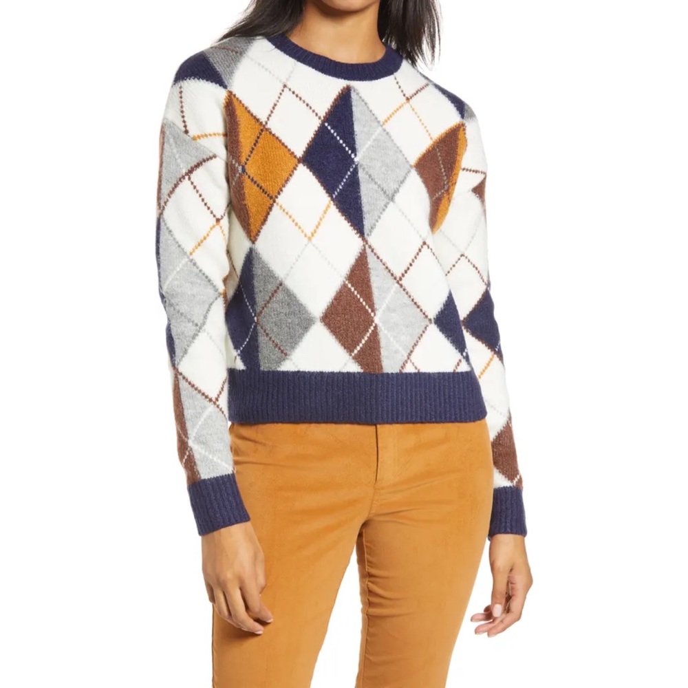 Halogen x Atlantic-Pacific Argyle Sweater